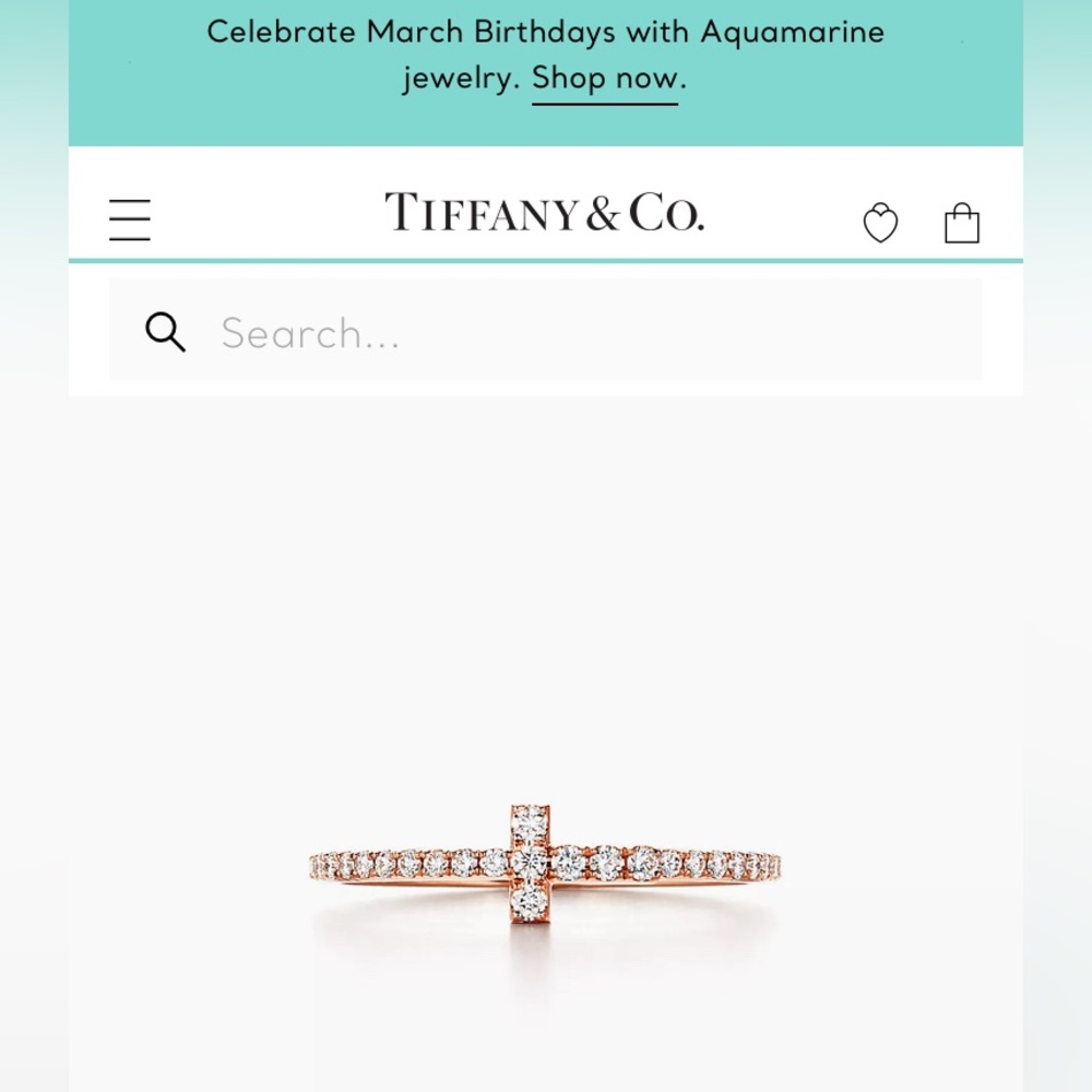 💍 Tiffany T Diamond Wire Band Ring 18k Rose Gold / Size 5